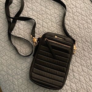 Stella & Dot Black Mini Bag with Gold Accents